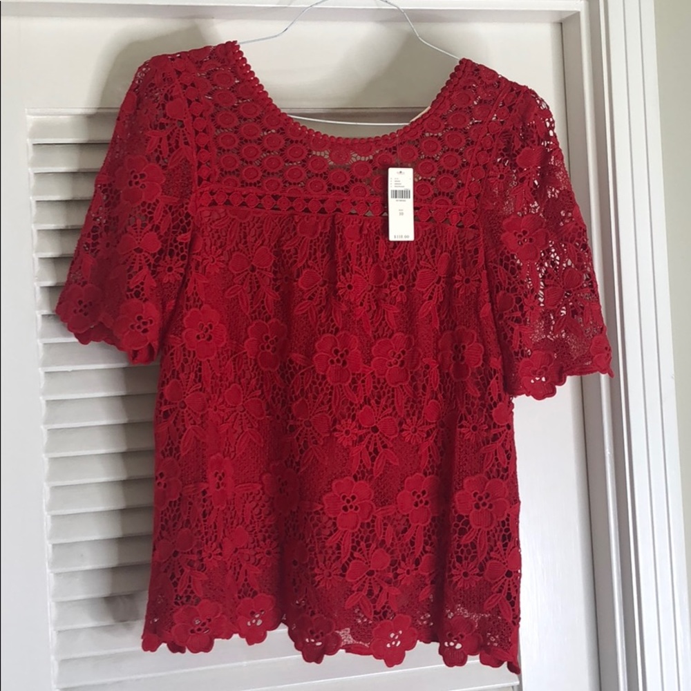 Red Anthropologie top